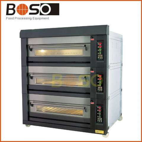 Three Compartment Gas Deck Oven for Bread Baking with CE